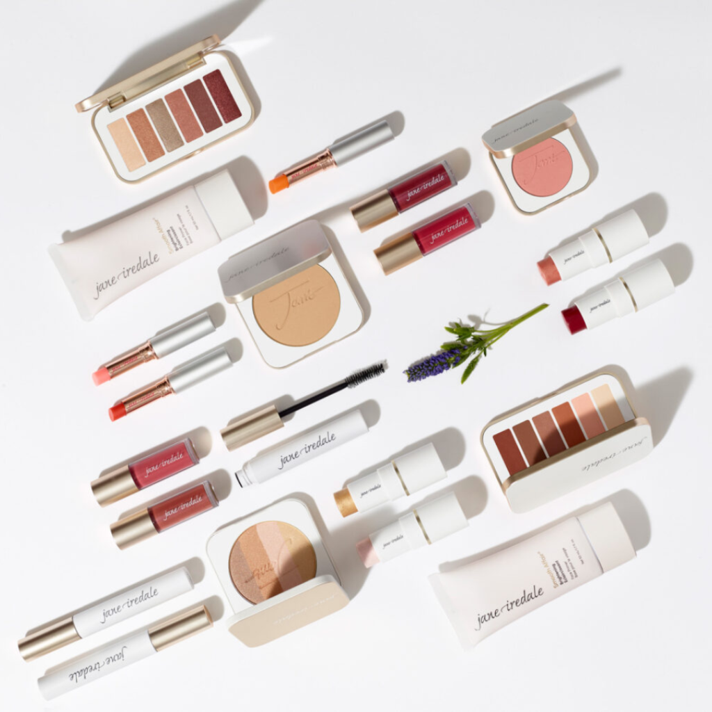 jane iredale makeup flatlay